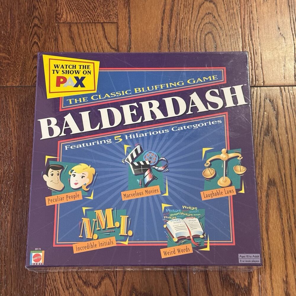 New Balderdash Board Game "The Classic Bluffing Game" Mattel Vintage 2003 Sealed